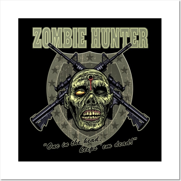 Zombie Hunter Wall Art by Atomic Blizzard